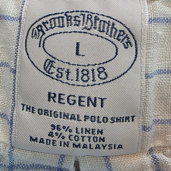 Brooks Bothers x Baird McNutt Regent Original Polo Shirt Button Front Linen sz L - Picture 6 of 9